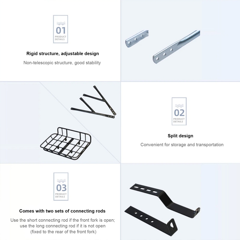 VL-V7 Bike Basket ตะกร้าหน้าจักรยาน สำหรับติดรูกลางตะเกียบด้านข้าง ใช้กับรถ 26” 27.5“ 29” 700c - รูปที่ 4