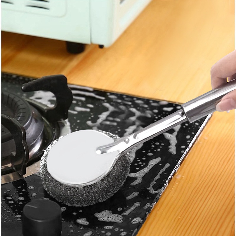 atroom ฝอยขัดหม้อ กระทะ ด้ามยาว แปรงล้างหม้อสแตนเลส หัวแปรงถอดเปลี่ยนได้ ราคา ถูกที่สุด ดีลบีเคเค แกลเลอรีภาพที่ 8