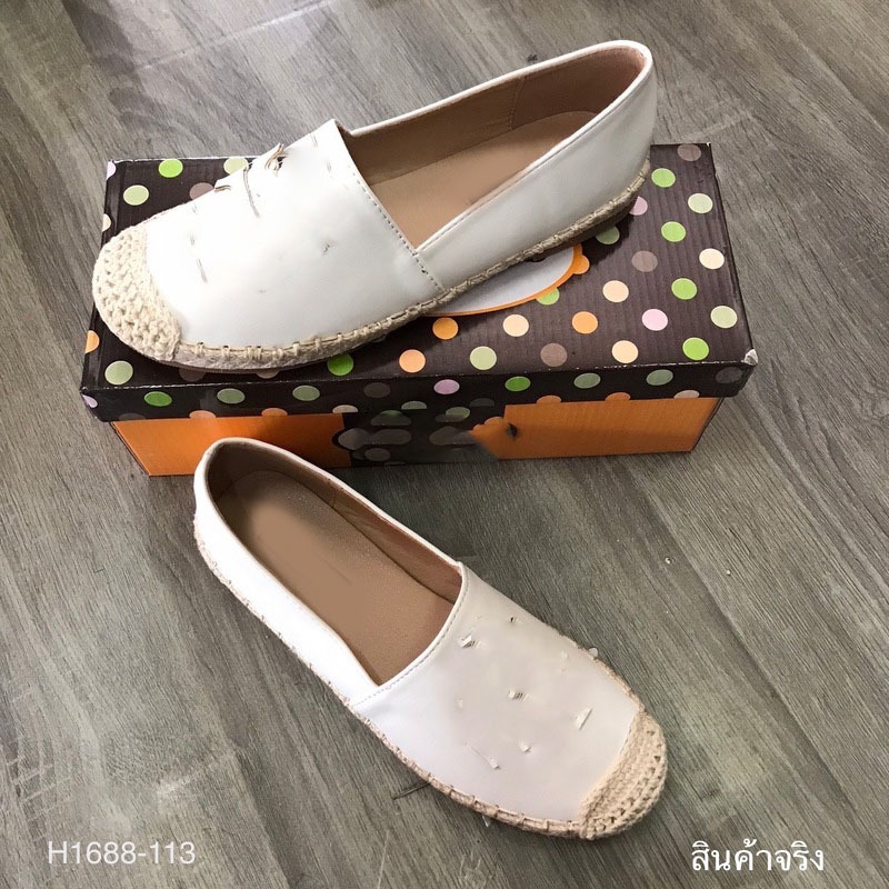 H1688-113 รองเท้าคัทชู ลำลองหนังนิ่ม พื้นนิ่ม  ส้นกันลื่น ปังปุริเย