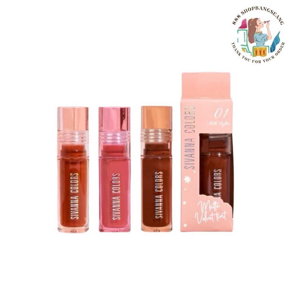 ลิปทิ้นท์ ซีเวนน่า คัลเลอร์ส แมทท์ เวลเวท ทิ้นท์ Sivanna Colors Matte Velvet Tint 3.5g HF741