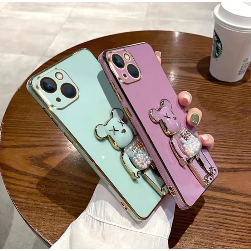 เคส ขาตั้ง น้องหมี สำหรับ iPhone 12 12Pro 12Pro max  11 11promax 6 6S 7 8 SE2 เคสน่ารัก หรูหรา พร้อมจัดส่ง