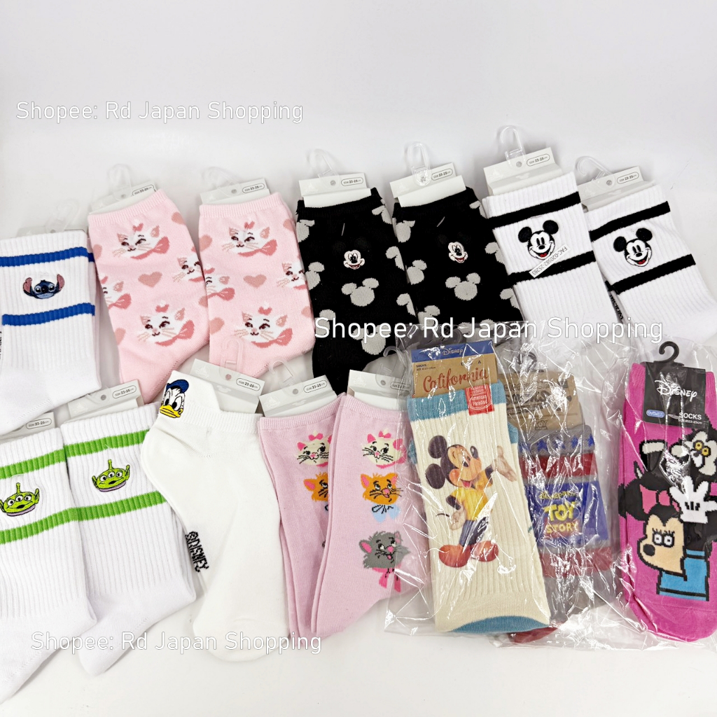 พร้อมส่ง ถุงเท้า Disney Store Japan ของแท้ จากญี่ปุ่น ดิสนีย์ มิกกี้ เมาส์ Mickey Mouse Minnie stitch Donald duck โดนัล