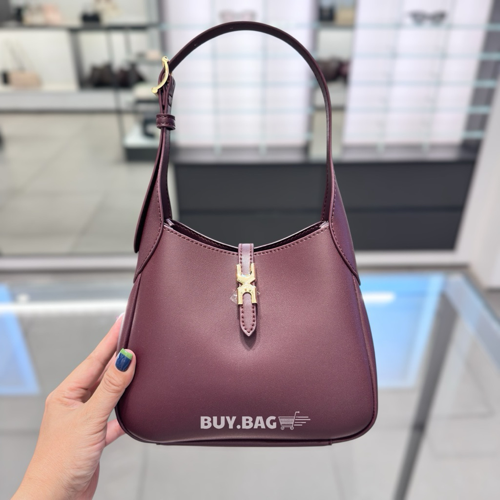 CHARLES & KEITH กระเป๋าโฮโบมินิตกแต่งสายเข็มขัดอะไหล่เมทัลลิครุ่น Adalyn