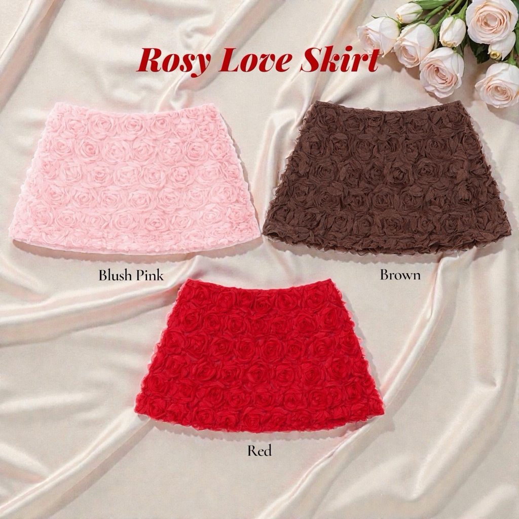 HH789💗Rosy Love Skirt - เอวต่ำ (650.-)