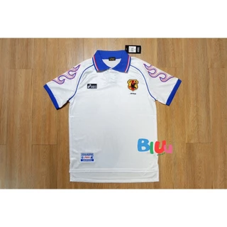 เสื้อฟุตบอลย้อนยุค ทีมชาติ ญี่ปุ่uลายไฟ เยือน Away ปี 1998 (3A) เกรดแฟนบอล โลโก้ปัก ทำเบอร์ชื่อได้ทุกคนบนโลก