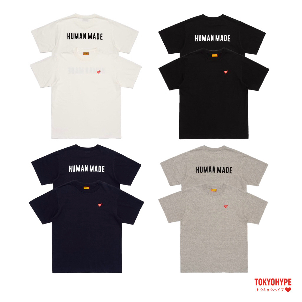พร้อมส่ง เสื้อ HUMAN MADE Heart Badge Store Exclusive ของแท้ เสื้อยืด ปักหัวใจแดง สกรีนด้านหลัง