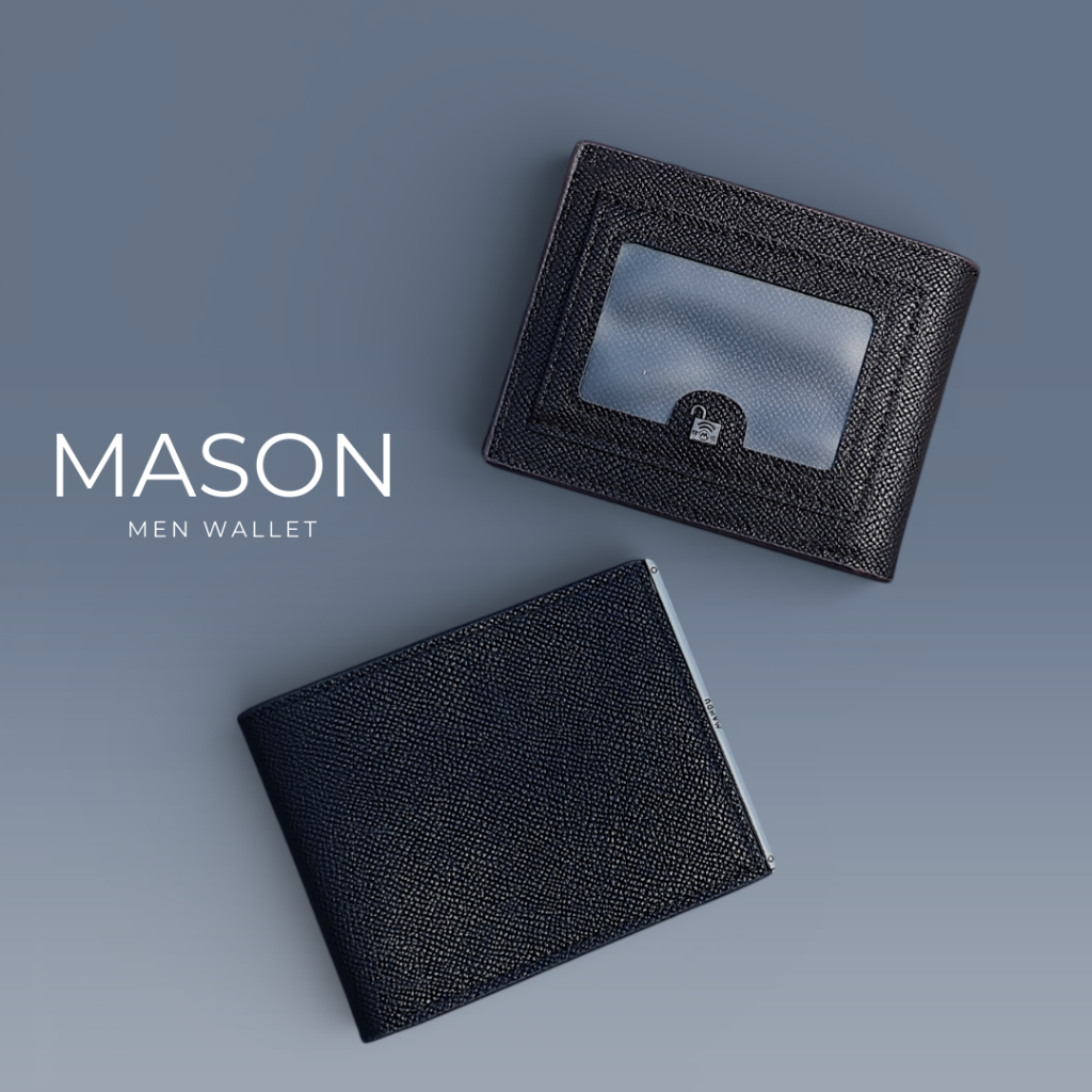 (ใส่โค้ด:10XTRA27ลด49.-) Mason Men Wallet กระเป๋าสตางค์ผู้ชาย หนังกันรอย [พร้อมกล่อง]