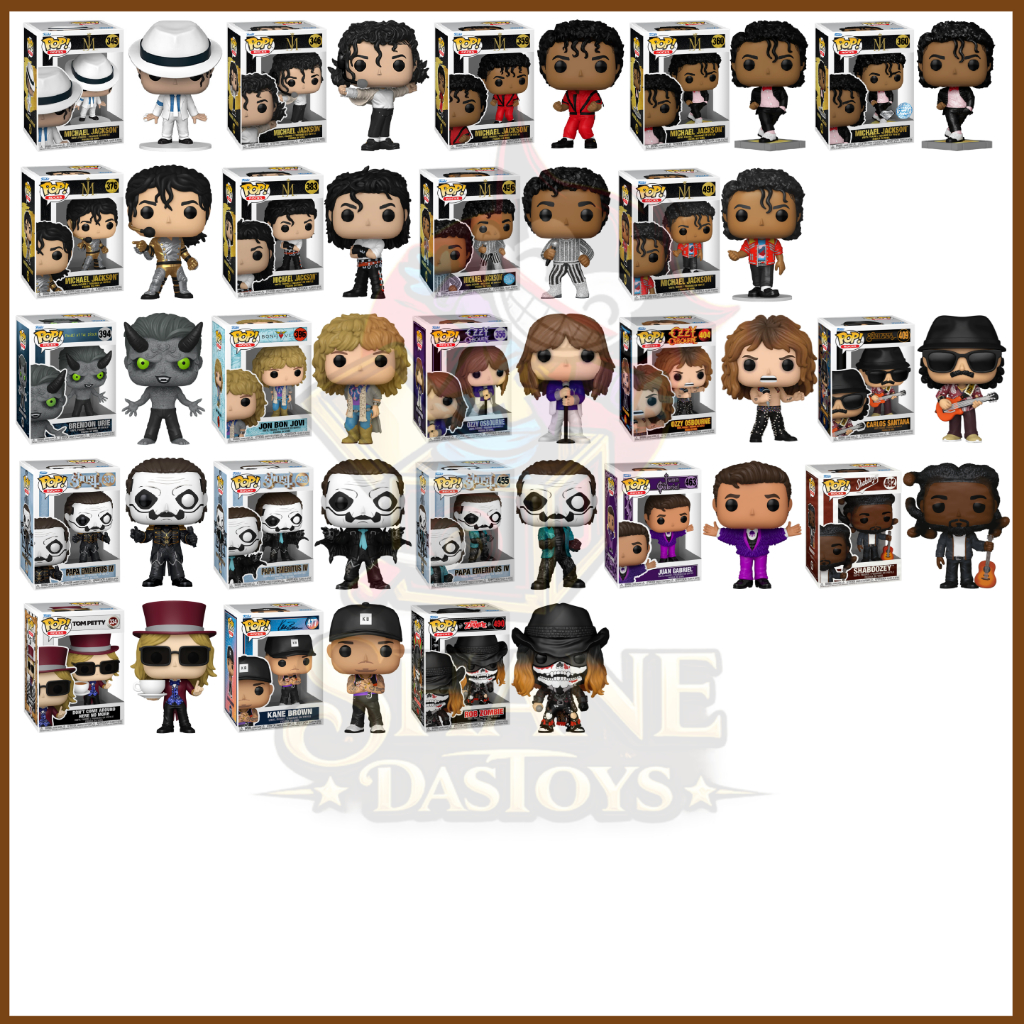 {PRE-ORDER} Funko Pop! ROCKS Music : Michael Jackson, Panic at Disco, Bon Jovi, Ghost Papa, Shaboozey, Kane Brown