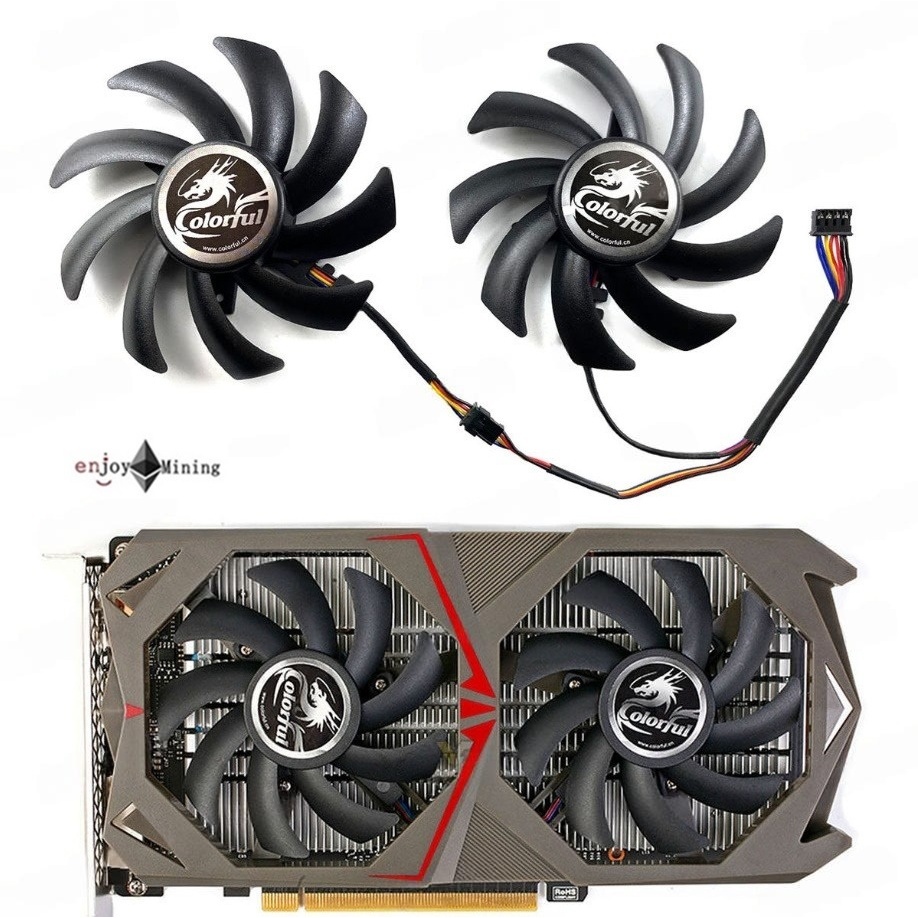 พัดลมการ์ดจอ Colorful GTX 1050 1050ti Gaming Netchi GTX1060 Tomahawk Edition Cooling Fan