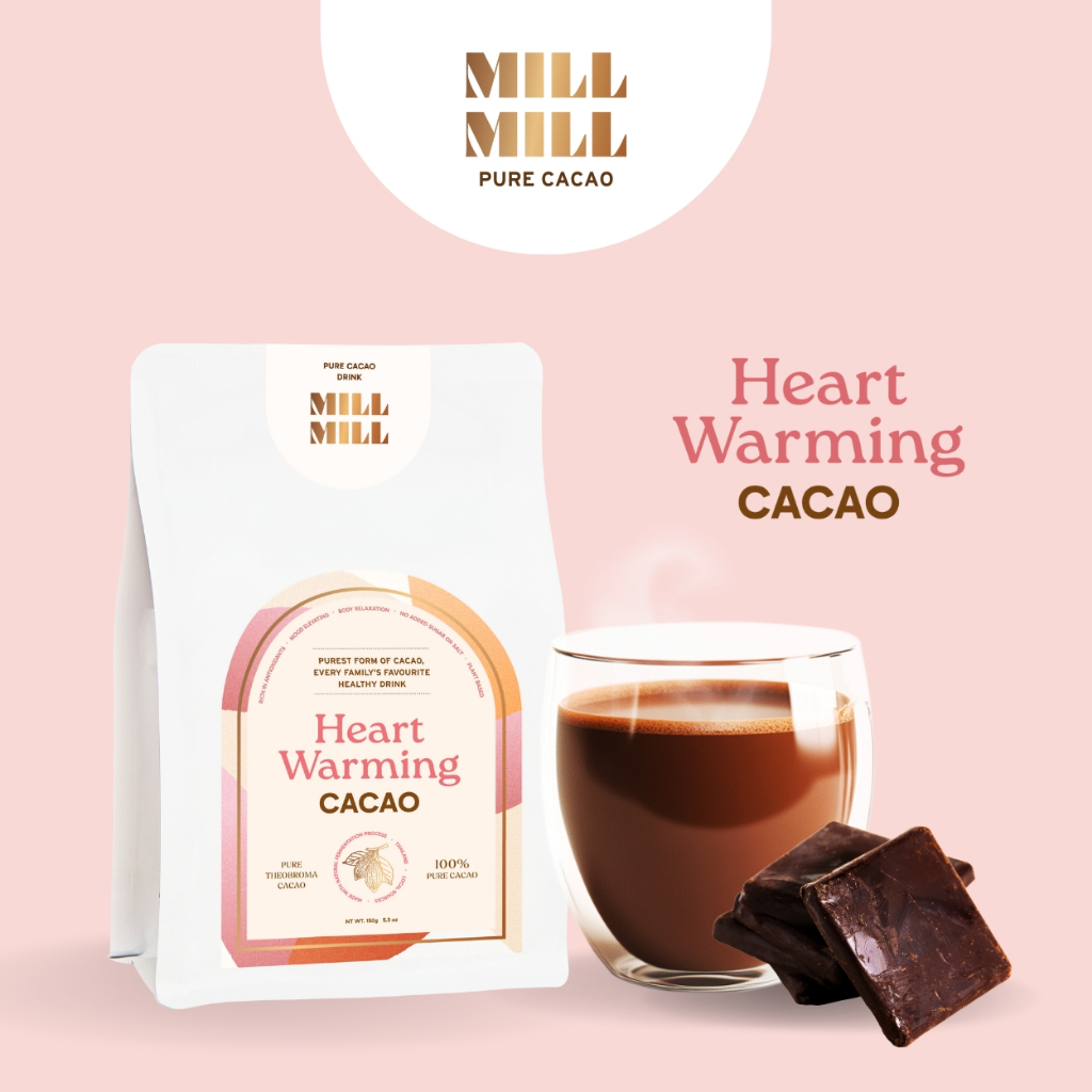Mill Mill Pure Cacao คาเคา บาร์ ชงดื่ม คาเคาบริสุทธิ์ ไม่ผ่านความร้อนสูง 100% เพื่อสุขภาพ โกโก้ ชงดื