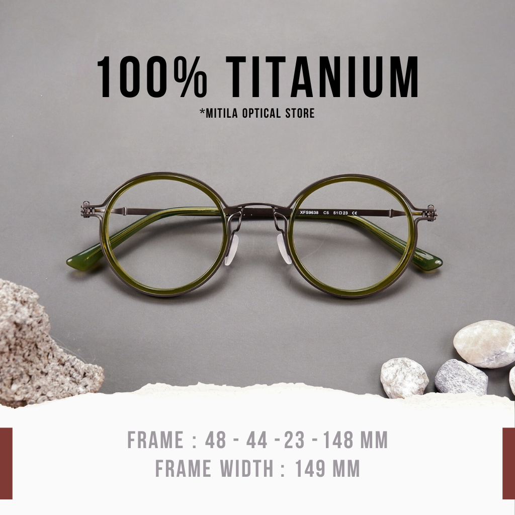 แว่นไทเทเนียมแท้ ไทเทเนียมบริสุทธิ์ ​100% Pure Titanium คุณภาพสูง​ มีบริการตัดเลนส์สายตา 9638