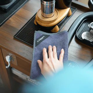 X-Fiber™ Blueberry ผ้าไมโครไฟเบอร์ หนานุ่ม แห้งไว ไร้ขน สำหรับเช็ดบาร์/ครัว l Easyathome