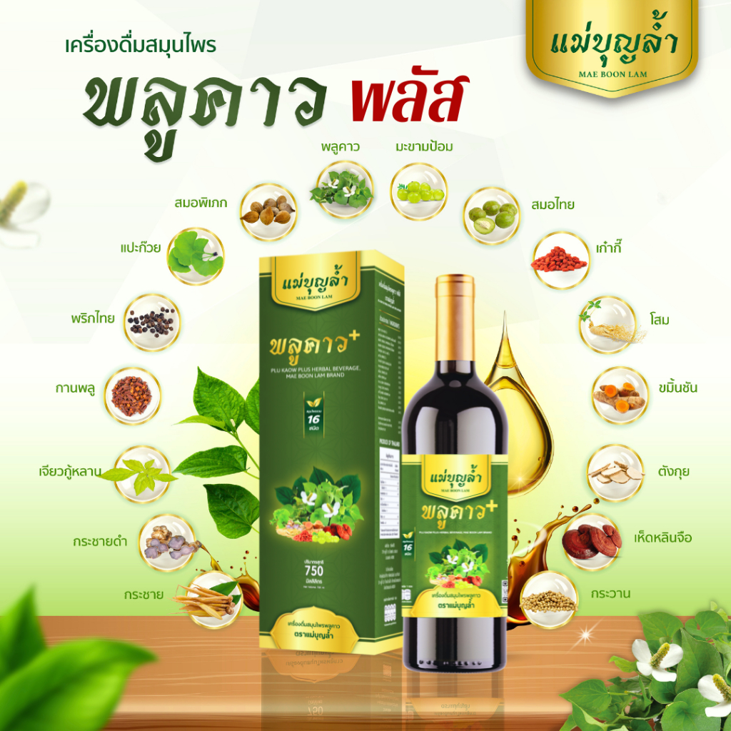 [ส่งฟรี จากบริษัท] พลูคาว พลัส แม่บุญล้ำ น้ำเหลืองเสีย แพ้ยุง ผื่นคัน กรดไหลย้อน เบาหวาน ปวดเมื่อย
