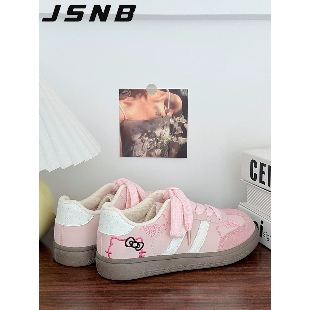 รองเท้าผ้าใบสีชมพูสไตล์เกาหลี รองเท้าแคชชวลสำหรับผู้หญิง36-42 LN321