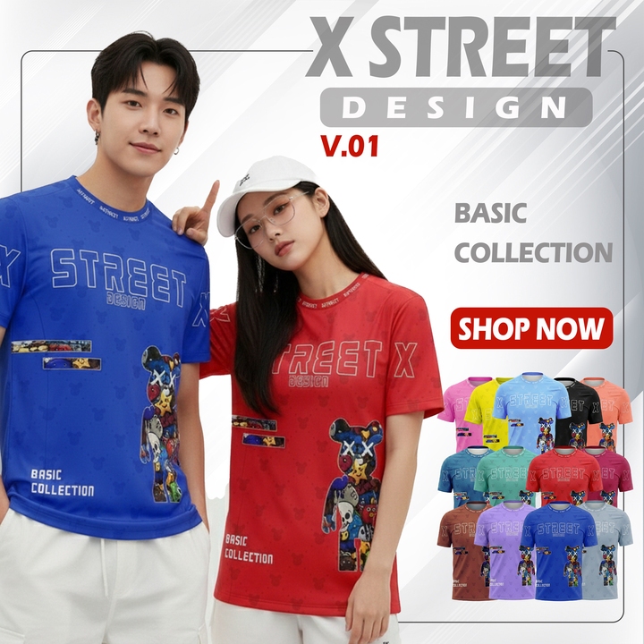 [พร้อมส่งจากไทย] namsap XStreet Teddy BearBrick ลายหมีV.01 เสื้อยืดแฟชั่น Unisex คอกลม แขนสั้น ผ้าไมโครฯ ใส่สบาย