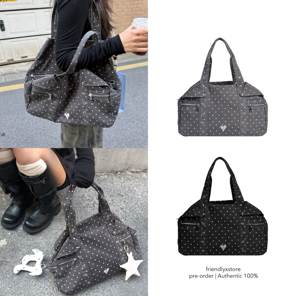 (pre-order) unique blue - wavy dot bag รอบโปร ของแท้
