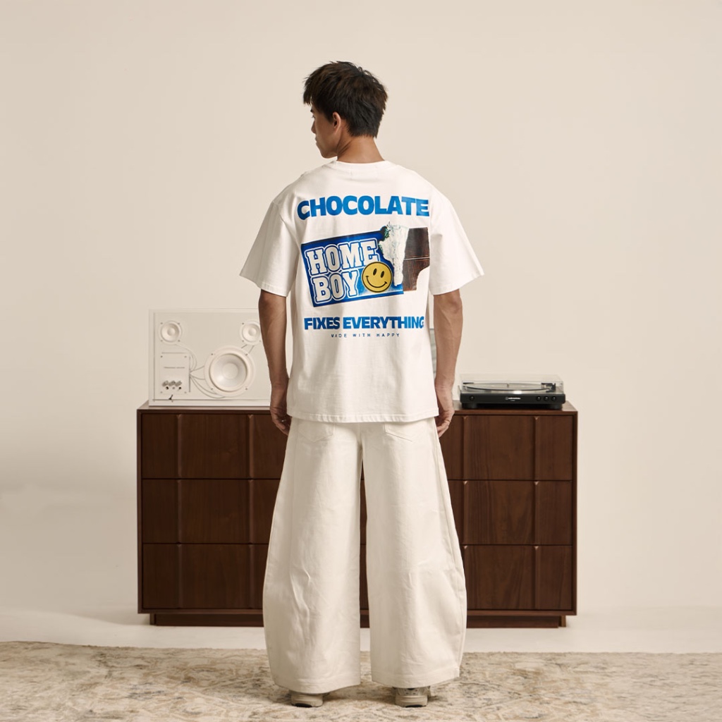 HOMEBOY เสื้อOVERSIZE HB.SMILECHOC    คอตตอน100% ใส่ได้ทุกวัน
