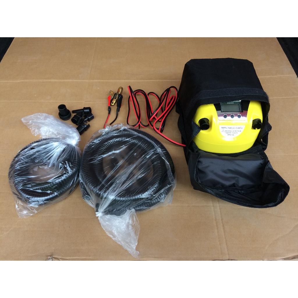 ปั๊มลมอัตโนมัติ ใช้กับเรือยาง ของใหม่ ใช้ไฟฟ้า DC 12 volt Air pump for inflatable boat automatic