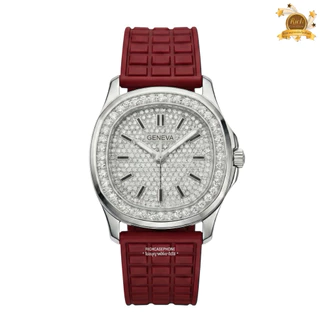 นาฬิกาข้อมือผู้หญิง GENEVA - เจนีวา แท้ รหัส GG241 หน้าปัดเพชร สายซิลิโคน มีหลายสี