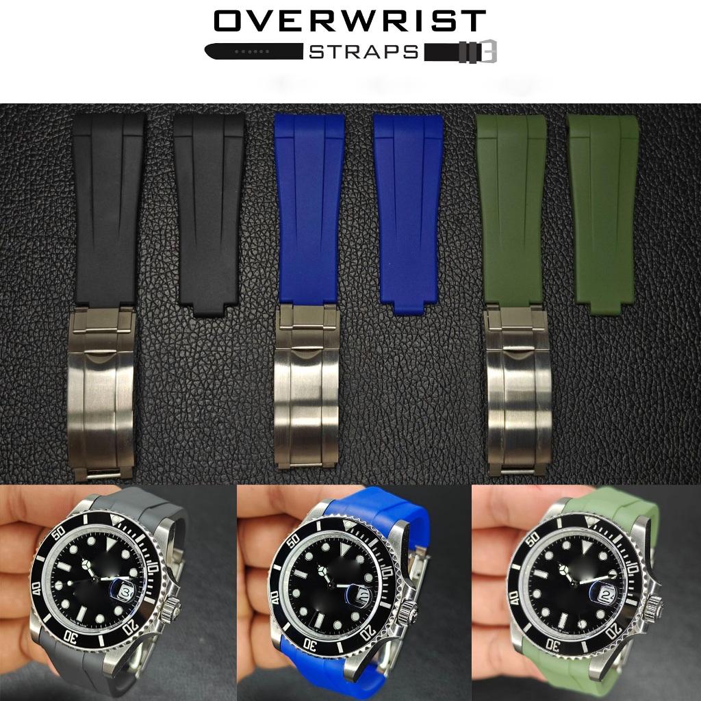 สายนาฬิกาแบบยางรุ่น 21mm Curved End FKM Rubber for Sub41mm