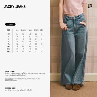 CHUUCHOP - (XS-4XL) Jacky Jeans กางเกงยีนส์ขากระบอกใหญ่ เก็บสัดส่วนได้ดี(CJ002)