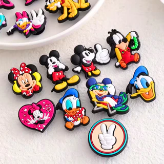 ชุดเซ็ตตัวติดรองเท้า สุดคุ้ม ลายการ์ตูนน่ารัก สีชมพู วาเลนไทน์ PVC DIY สนุก สำหรับตกแต่งรองเท้า