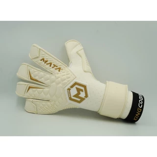 ถุงมือผู้รักษาประตู MATASPORT รุ่นท็อป King Cobra สีขาว-โฟมคอนแท็คสีขาว