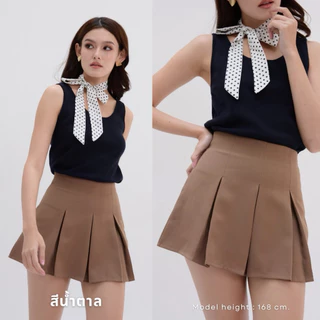 (8สี S-7XL)TENNIS SKIRT กระโปรงเทนนิสเอวสะดือ ซิปข้าง มีซับใน รุ่นTN03 - Mesave