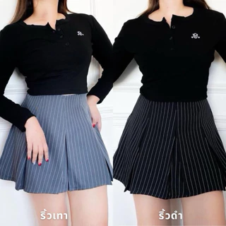 (8สี S-7XL)TENNIS SKIRT กระโปรงเทนนิสเอวสะดือ ซิปข้าง มีซับใน รุ่นTN03 - Mesave