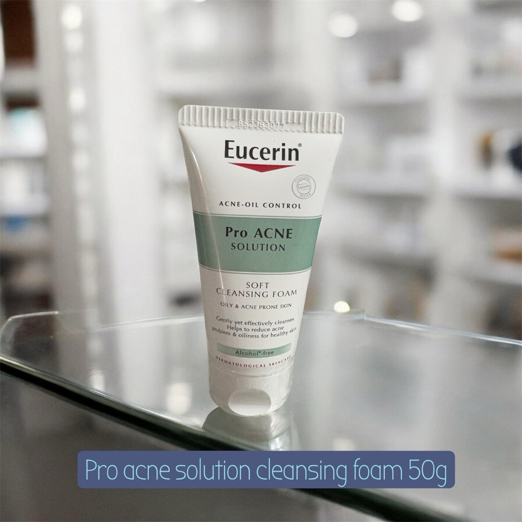 โฟมล้างหน้าจิ๋ว Eucerin pro acne solution soft cleansing foam ขนาด 50g
