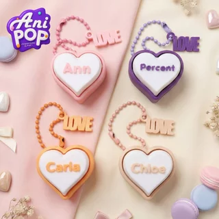 พวงกุญแจชื่อ 3 มิติ · รูปหัวใจ · AniPoP Heart Clicker · เปลี่ยนชื่อ-เลือกสีได้ · ของขวัญของที่ระลึก · [K010]