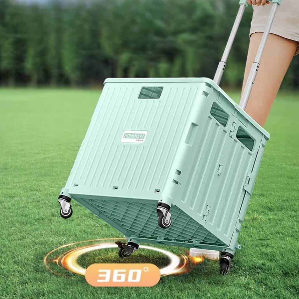 Homsmart รถเข็นพับได้ รุ่น S15-45L , O14-65L หมุน 360 องศา ลื่นปรื้ด รับน้ำหนัก 70 โล นั่งบนฝาได้ น้ำหนักเบา ราคา ถูกที่สุด ดีลบีเคเค แกลเลอรีภาพที่ 5