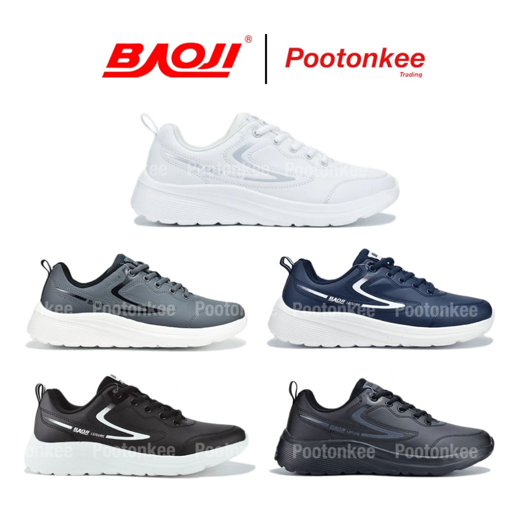 Baoji BJM 681 รองเท้าผ้าใบบาโอจิ รองเท้าผ้าใบผู้ชาย หนังเทียม ไซส์ 41-45