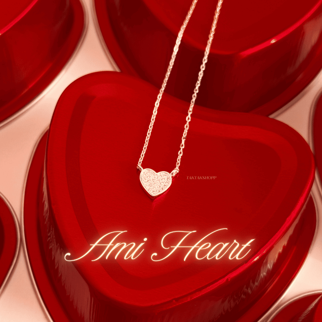 Ami Heart CZ Necklace Silver925 — love in the softest way | สร้อยหัวใจเงินแท้92.5% ประดับด้วยเพชรCZ