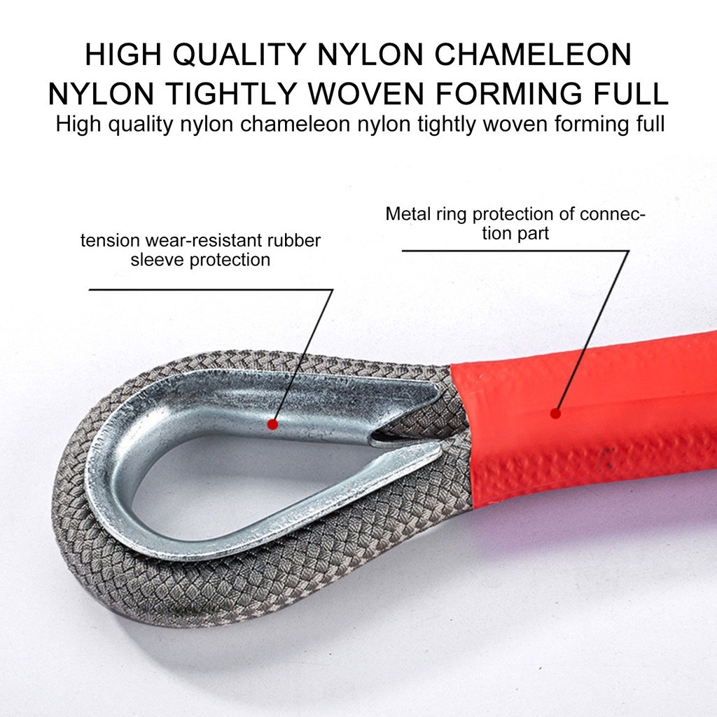 สายลากรถ เชือกกู้ภัยฉุกเฉินในรถยนต์ เชือกลากจูงที่ทนต่อแรงกระแทกพิเศษ 10 ตัน เชือกลากรถอุปกรณ์กู้ภัยในรถยนต์ สายลากจูง - รูปที่ 3