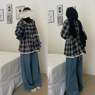 Rina (ริน่า) / เสื้อแขนยาว จั๊มเอว ปลายเสื้อแต่งลูกไม้