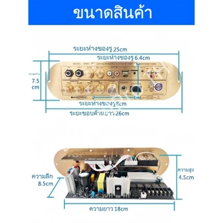 แอมป์จิ๋ว D900 เครื่องขยายเสียงบลูทูธ D800 แอมขยายเสียง AC220V/DC12-24V เครื่องขยายเสียง tube amplifier usb