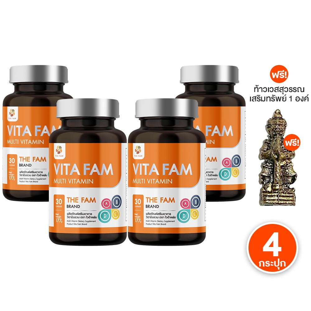 [ของแท้ 100%] Vita Fam วิตามินคู่ชีวิตของผู้สูงอายุ 4 กระปุก พร้อมของแถม