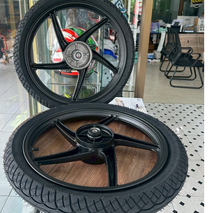 ล้อแม็ค+พร้อมใส่ยางนอก,,ใน  ดรัม หน้า+หลัง ดรีมซุปเปอร์คัฟ,เวฟ110i, เวฟ100เก่า ,ดรีม100 ไซค์2.50-17 ,2.75-17 •Corun•