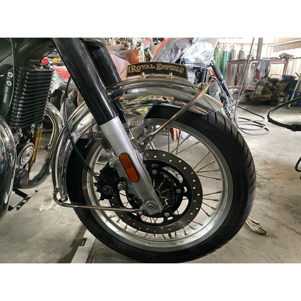 ขายึดบังโคลนหน้าวินเทจพร้อมป้ายสำหรับรถRoyalEnfieldClassic650ตรงรุ่น