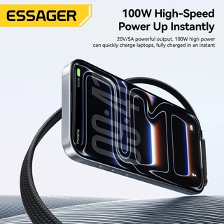 Essager Type-C ถึง Type-C 100W สายชาร์จข้อมูลเร็ว พร้อมฟังก์ชันขาตั้ง for ip