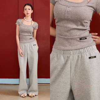 Bemingpants080(XS-4XL)-Sora Pants - กางเกงขายาวเอวสม็อคที่หยิบมาใส่ได้บ่อยและแมตช์ง่าย