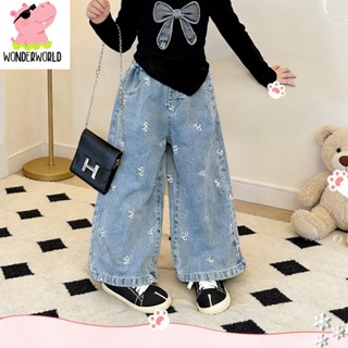 กางเกงยีนส์ขายาวเด็กผู้หญิง กางเกงยีนส์เด็กผู้หญิง สไตล์เกาห…