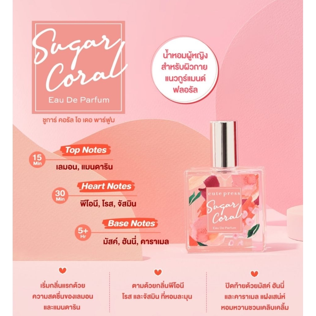 น้ำหอม 35 มล. Cute Press Eau de Parfum กลิ่นหอมติดทนนานตลอดวัน