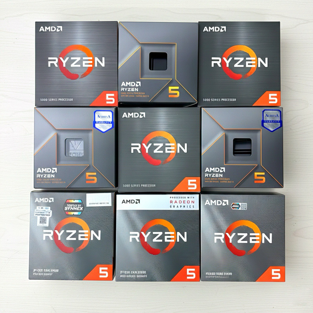 กล่อง CPU กล่อง RYZEN กล่อง AMD กล่อง RYZEN 5 3600 RYZEN 5 5600GT 8500G 3400G 5500 Ryzen 5 4500 Ryze