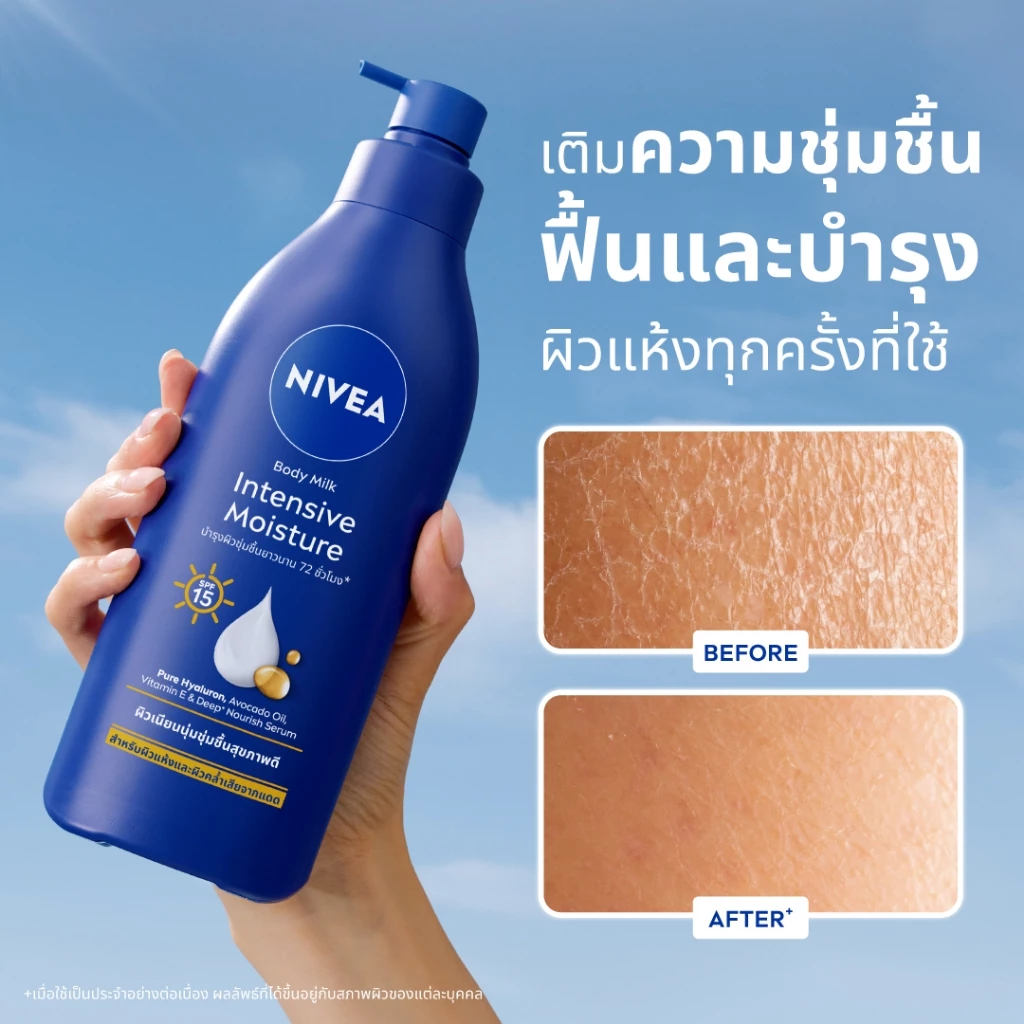 นีเวีย บอดี้ มิลค์ อินเทนซีฟ มอยส์เจอร์ เอสพีเอฟ15 500 มล. 2 ชิ้น NIVEA thumbnail 7
