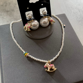 ต่างหูและสร้อยเซ็ตม้าโยกน่ารักดีไซน์เฉพาะของร้าน