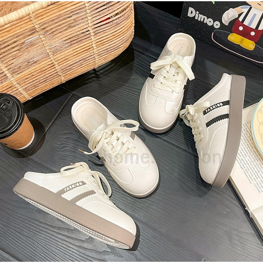 รองเท้าแพลตฟอร์มคู่รัก  รองเท้าผ้าใบ ผู้หญิง รองเท้า เสริมส้น ทรงสวย  กันลื่น ใส่สบาย พร้อมส่งในไทย มีส่งด่วน S-245 - รูปที่ 5