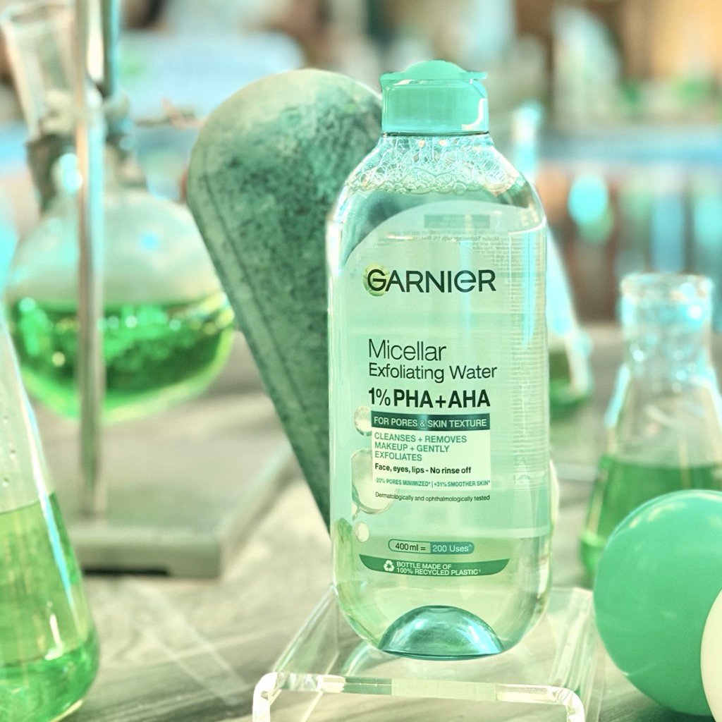 (ของแท้ ขวดใหญ่ 400 ml) Garnier Micellar Exfoliating Water การ์นิเย่ ไมเซล่า คลีนซิ่ง ไฮบริด อ่านก่อนสั่ง