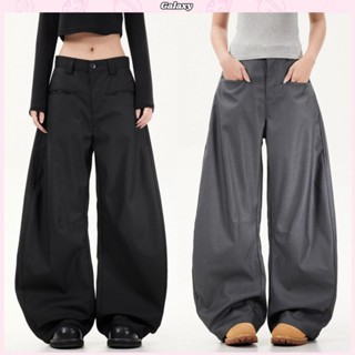 กางเกงผู้หญิง กางเกงขากระบอก ทรงหลวม ผ้าไมรโครพรีเมี่ยม แฟชั…